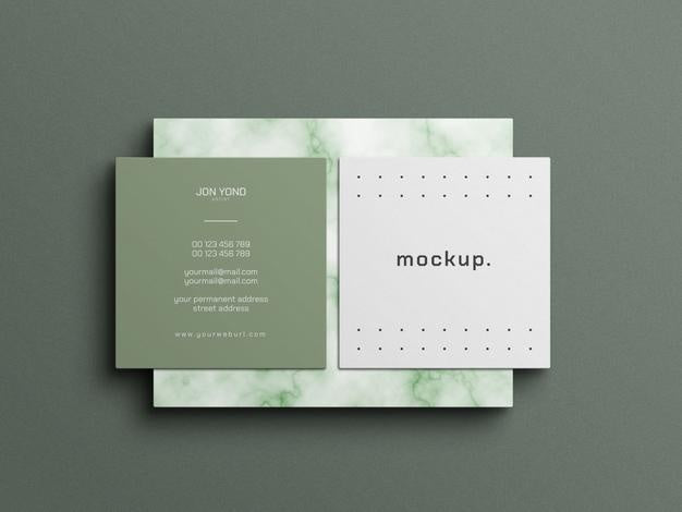 Free Square Minimal Business Card Mockup Psd