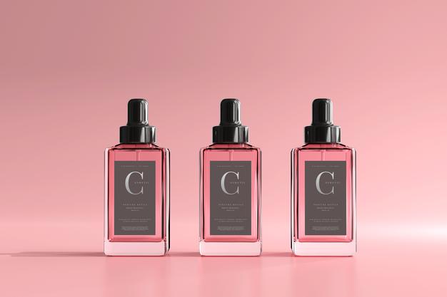 Free Square Perfume Bottle Mockup Psd