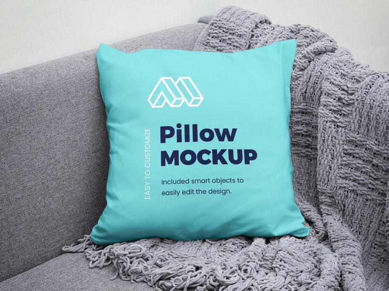 Free Square Pillow Psd Mockup