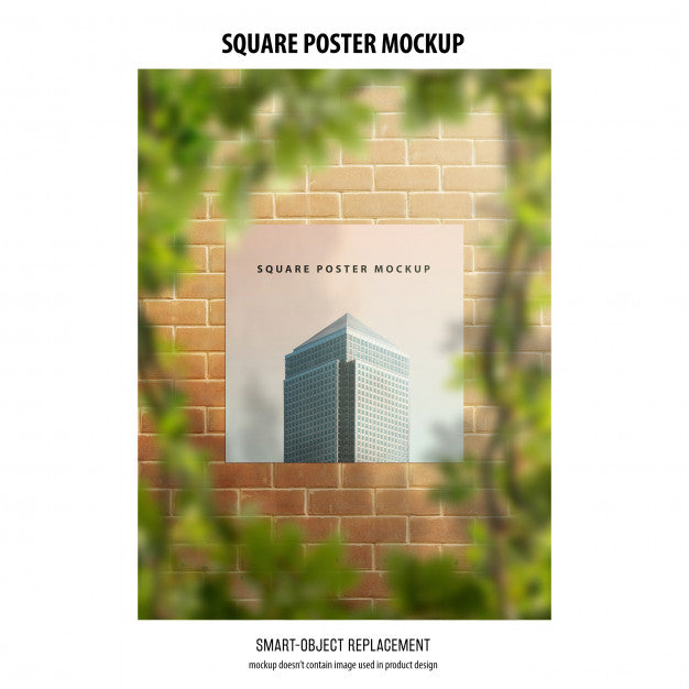 Free Square Poster Mockup Psd