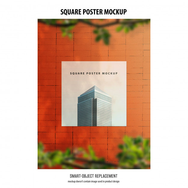 Free Square Poster Mockup Psd