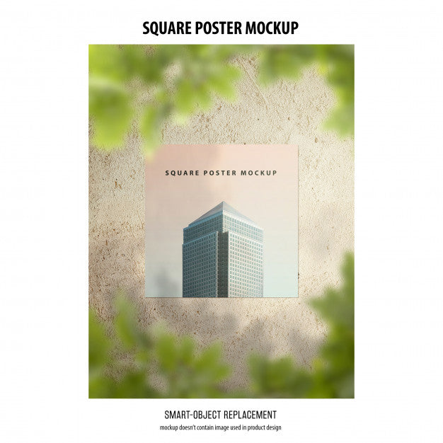 Free Square Poster Mockup Psd