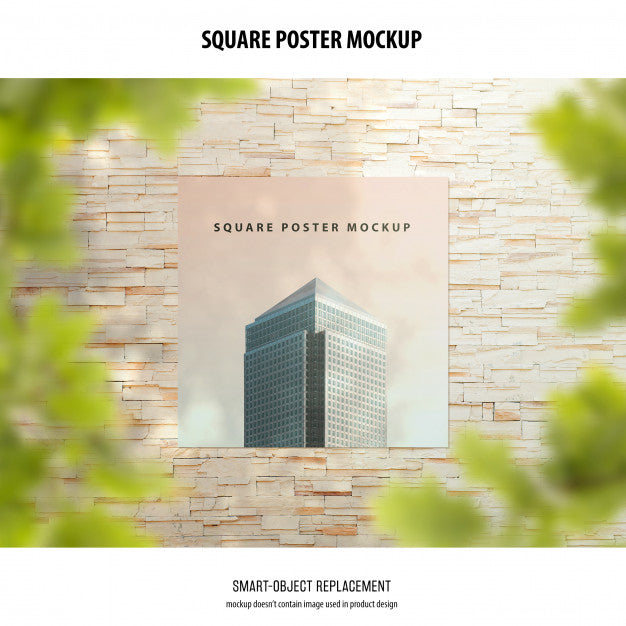 Free Square Poster Mockup Psd