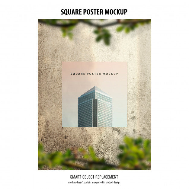 Free Square Poster Mockup Psd