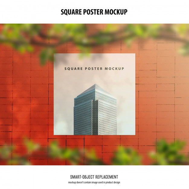 Free Square Poster Mockup Psd