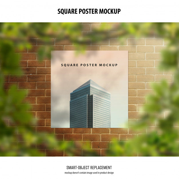 Free Square Poster Mockup Psd