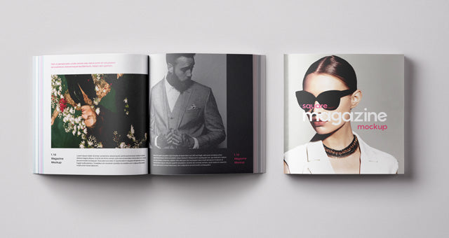 Free Square Psd Magazine Mockup