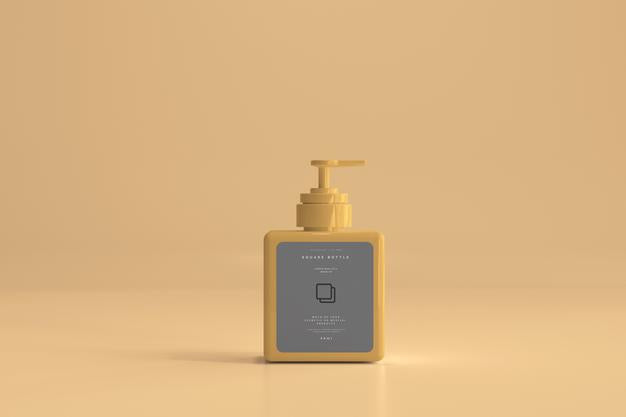 Free Square Pump Bottle Mockup Psd