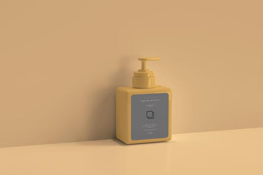 Free Square Pump Bottle Mockup Psd