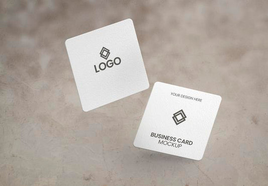 Free Square Shape Business Card Mockup Psd