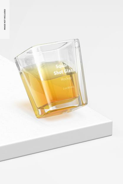 Free Square Shot Glass Mockup Psd