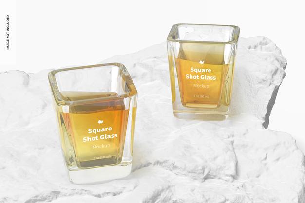 Free Square Shot Glasses Mockup Psd