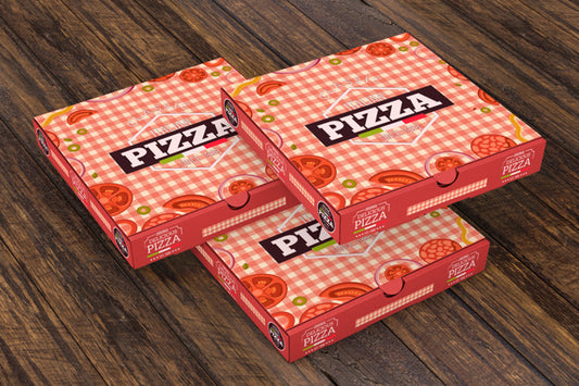 Free Stacked Pizza Boxes Mockup Psd