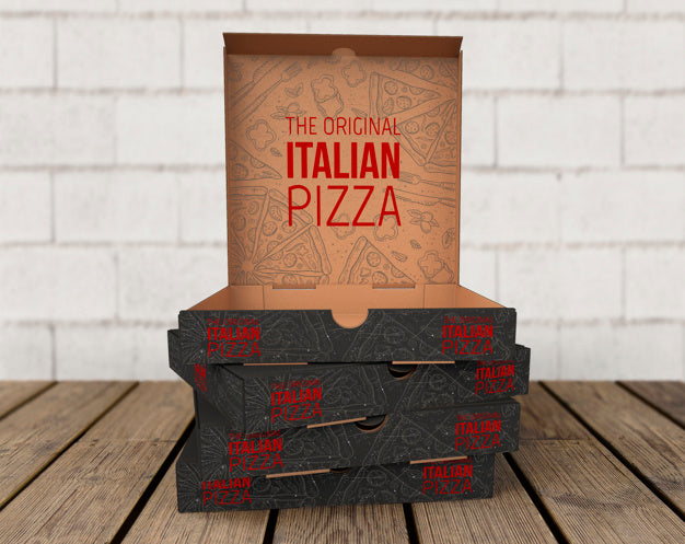 Free Stacked Pizza Boxes Mockup Psd