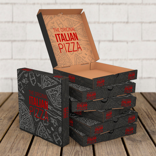 Free Stacked Pizza Boxes Mockup Psd