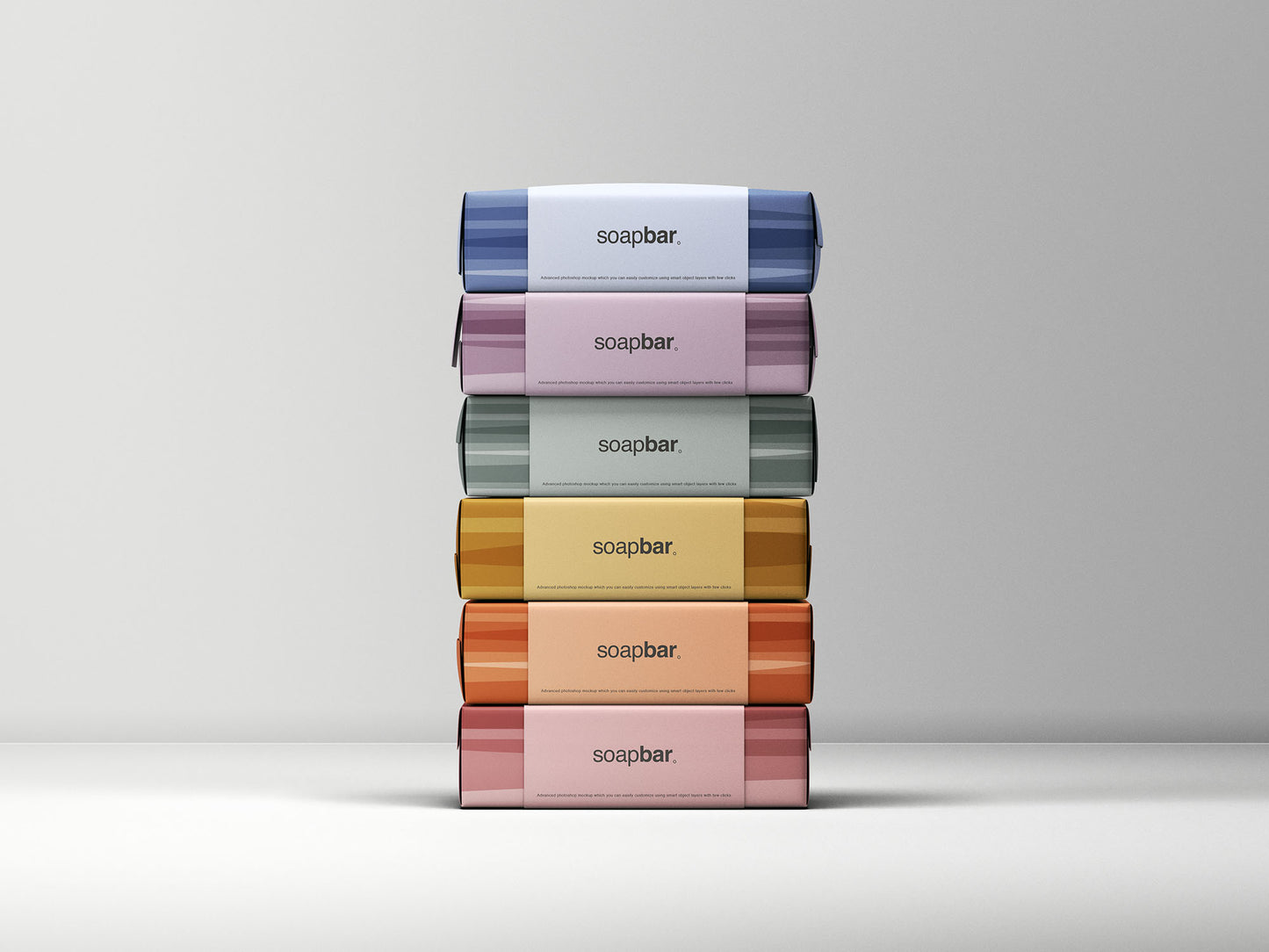 Free Stacked Soap Bars Packaging Mockup