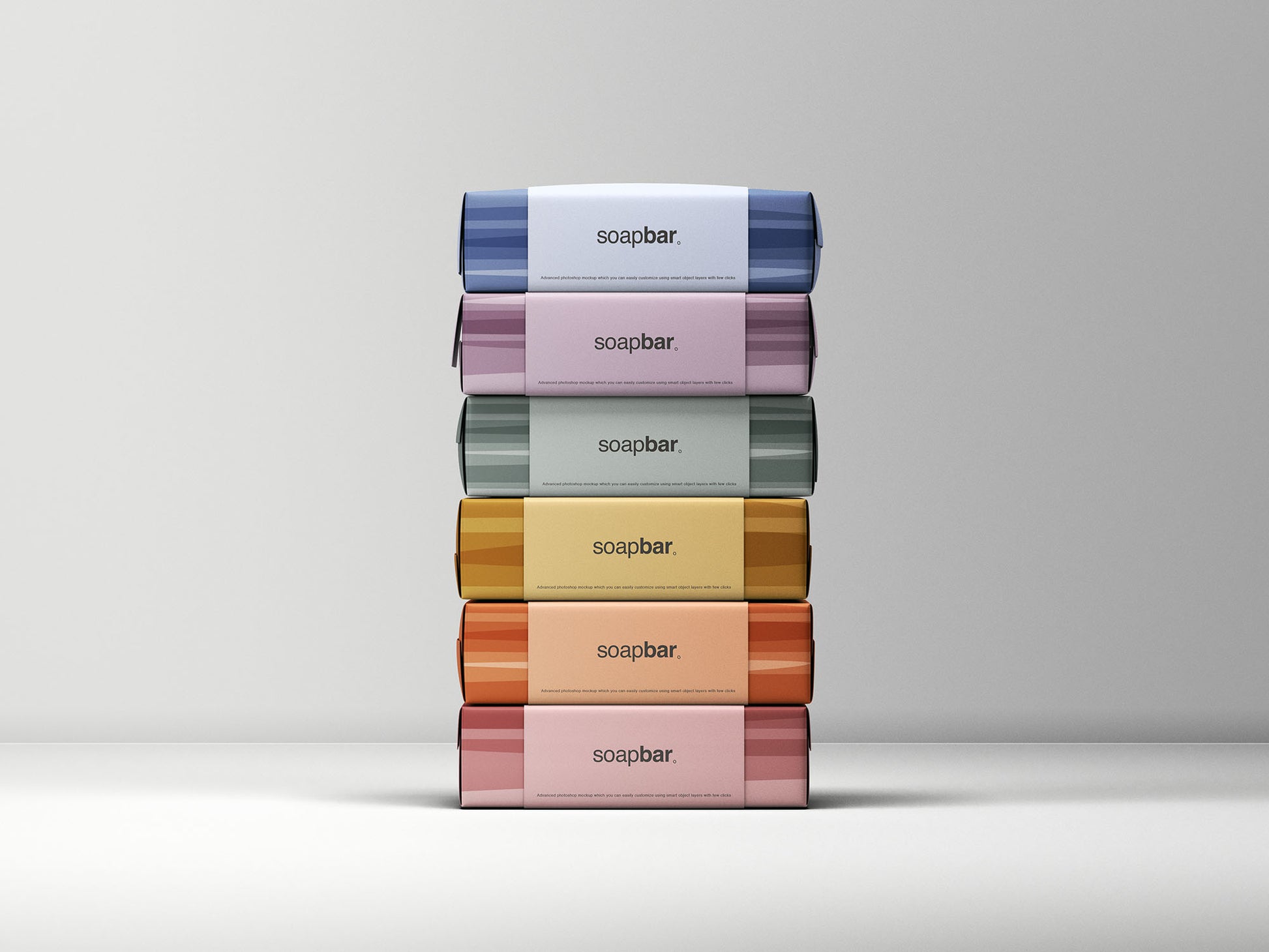 Free Stacked Soap Bars Packaging Mockup