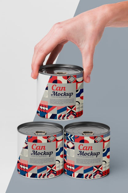 Free Stacked Tin Cans Psd