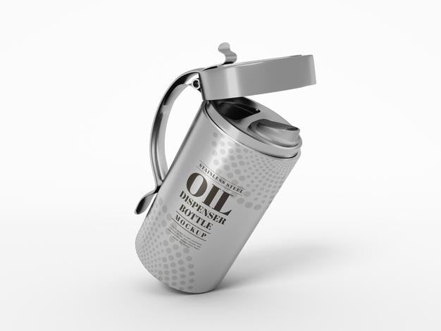 Free Stainless Steel Oil Dispenser Bottle Mockup Psd