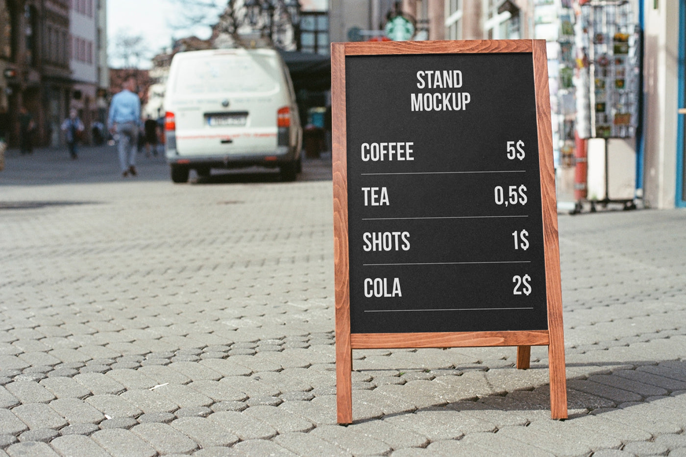 Free Stand On Street Mockup