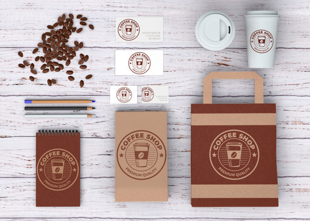 Free Stationery Mockup For Coffee Shop Psd