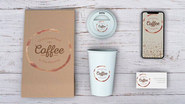 Free Stationery Mockup For Coffee Shop Psd