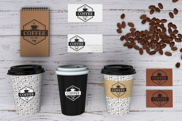 Free Stationery Mockup For Coffee Shop Psd