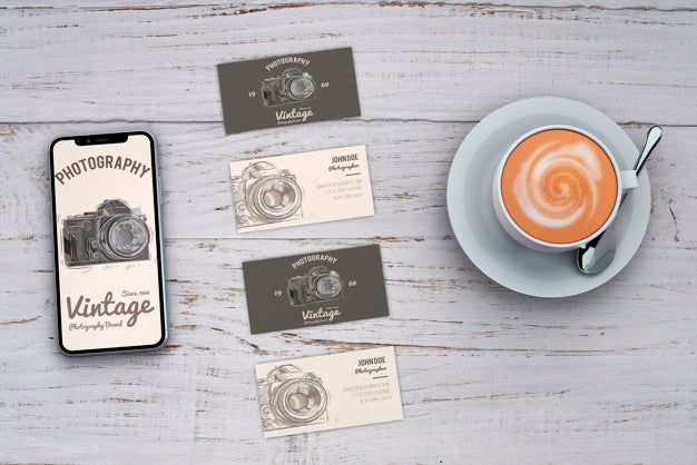 Free Stationery Mockup With Photography Concept And Business Cards Psd