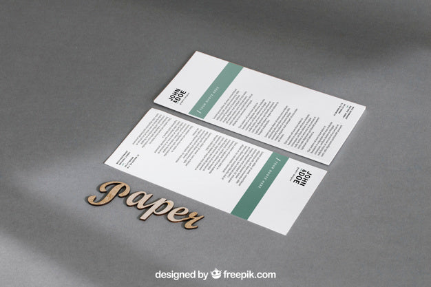 Free Stationery Paper Mockup Psd