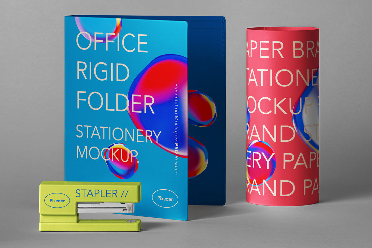 Free Stationery Psd Folder Mockup Scene