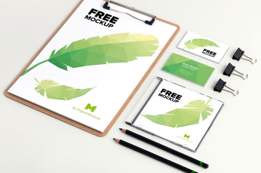 Free Clean Design Stationery PSD Mockup