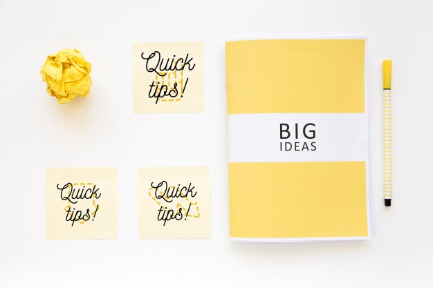 Free Sticky Notes Mockup With Tips Concept Psd