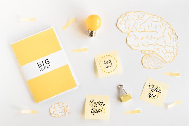 Free Sticky Notes Mockup With Tips Concept Psd