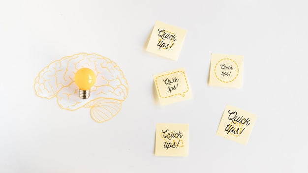 Free Sticky Notes Mockup With Tips Concept Psd