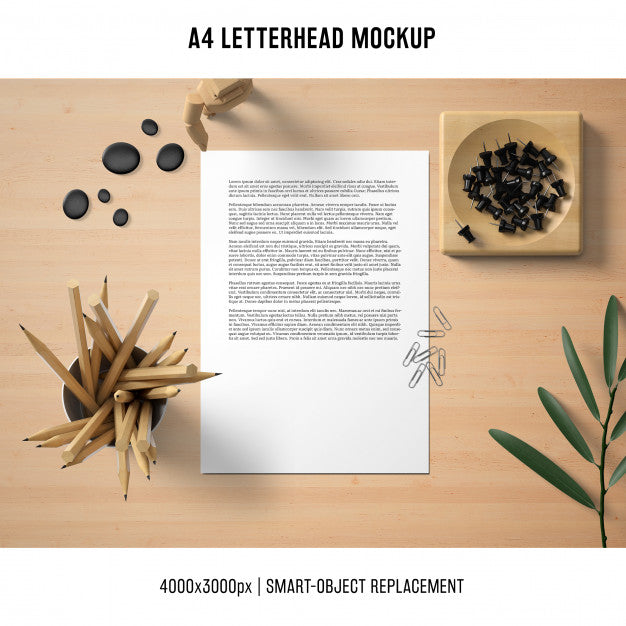 Free Still Life A4 Letterhead Mockup Psd