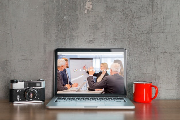 Free Still Life With Laptop Mockup Psd