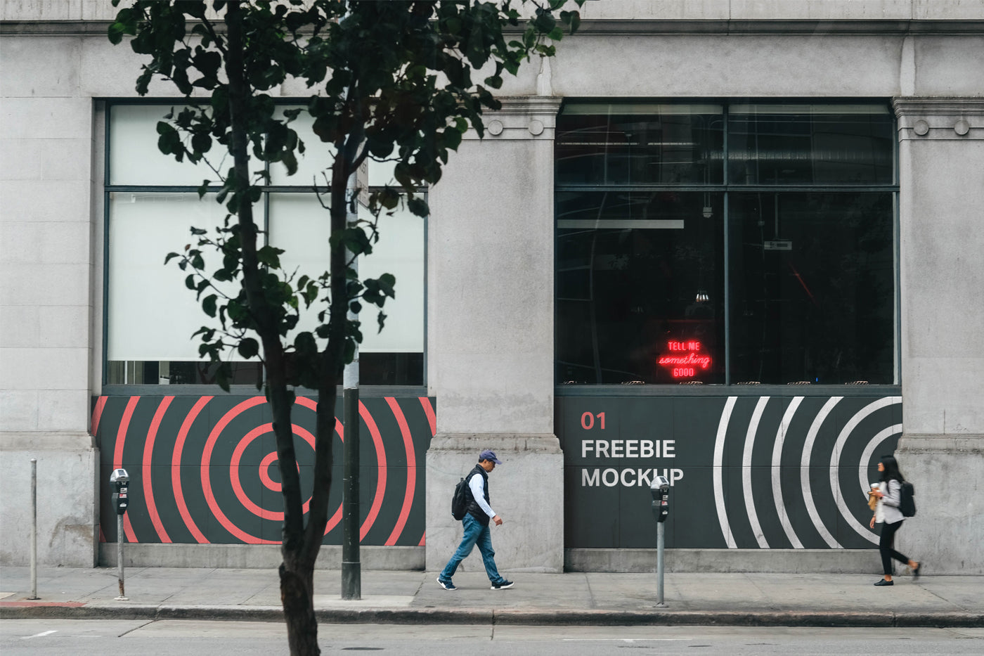 Free Store Front Wall Mockup