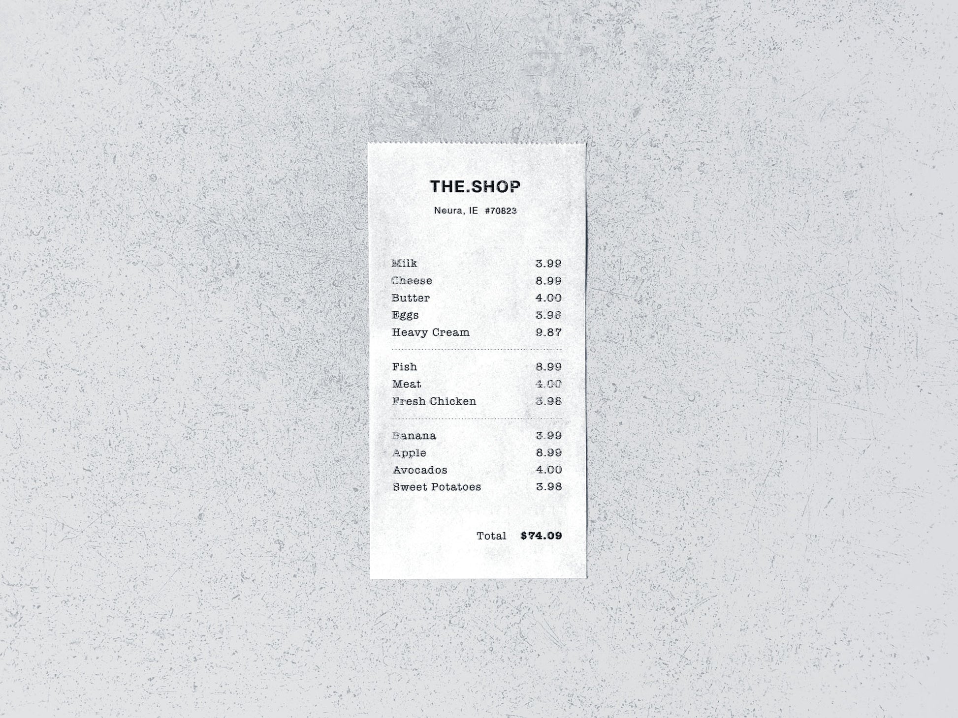 Free Store Receipt Mockup