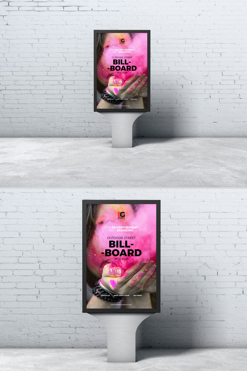 Free Street Billboard Mockup Design