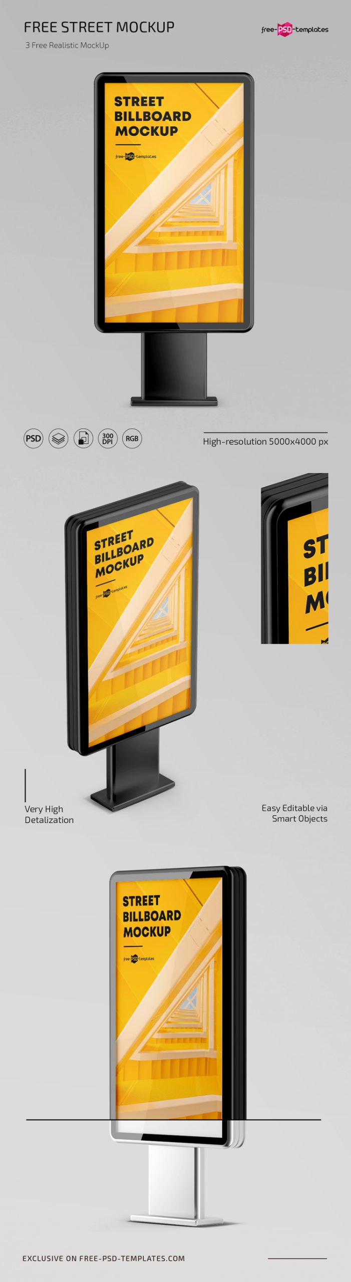 Free Street Billboard Mockup