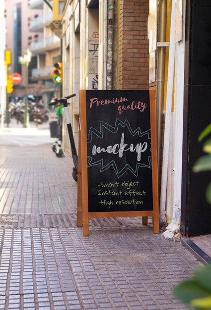 Free Street Chalkboard Mockup Psd