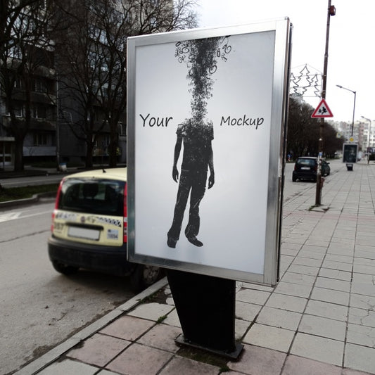 Free Street Poster Mock Up Design Psd