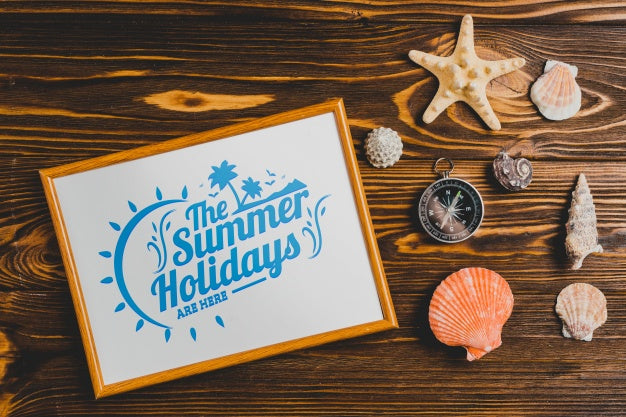 Free Summer Composition With Whiteboard Psd