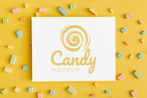Free Sweet Candies Assortment With Mock-Up Psd