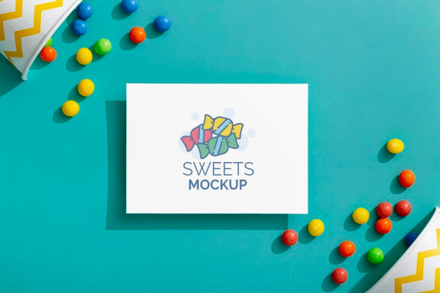 Free Sweet Candies Assortment With Mock-Up Psd