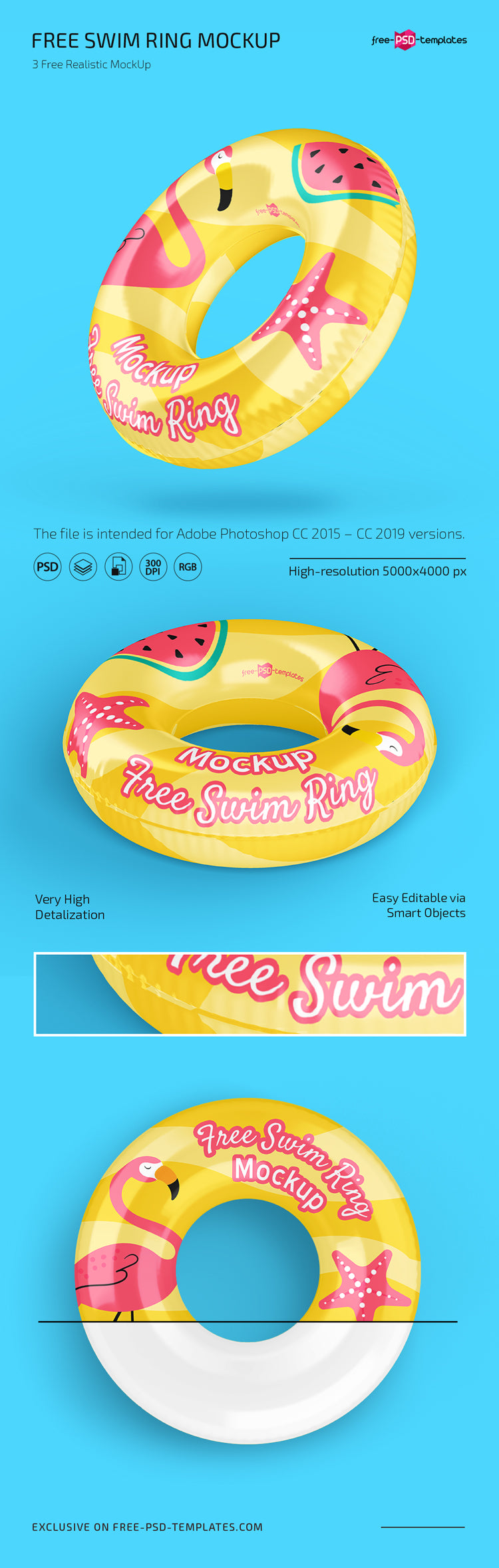 Free Swim Ring Mockup