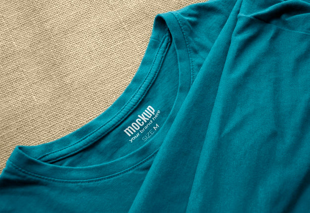 Free T-Shirt Interior Printed Label Mockup Psd