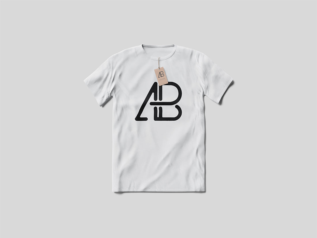 Free T-Shirt With Tag Mockup