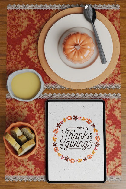 Free Table Arrangement On Thanksgiving Day Psd