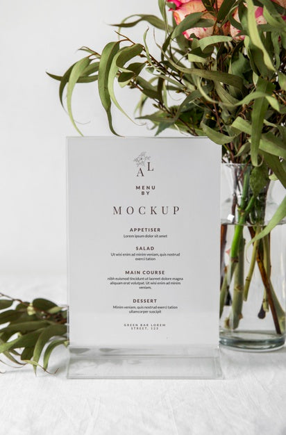 Free Table Menu Display Mock-Up Psd